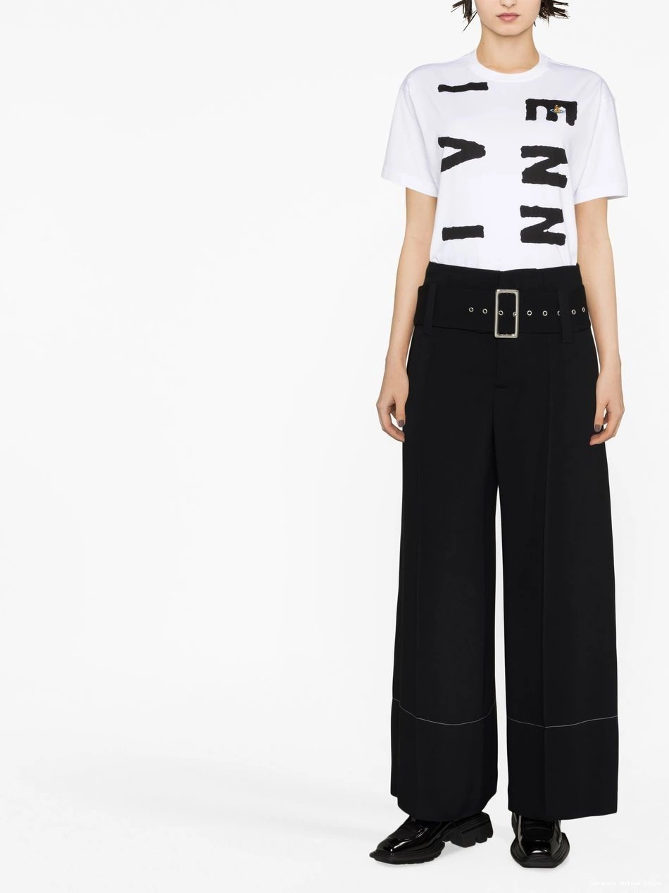 Affordable wide-leg trousers Women Versace high-waisted 0717